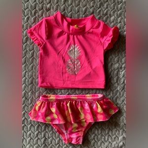 Pineapple Pink and Yellow 2 Piece Swimsuit from Penelope Mack in 12M